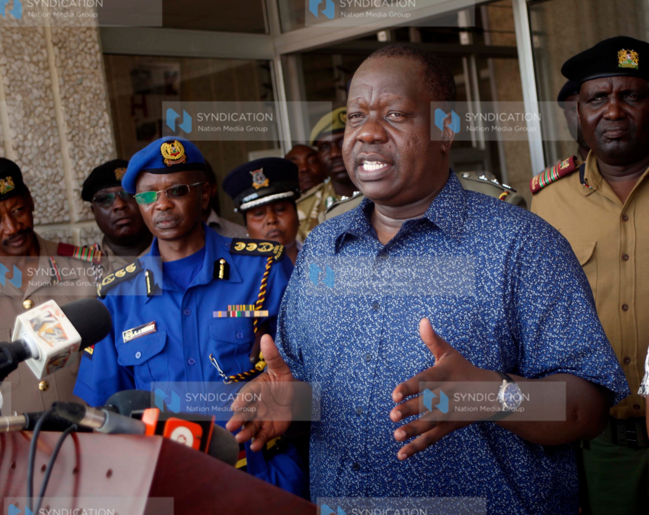 Dr. Fred Matiang’i address journalists