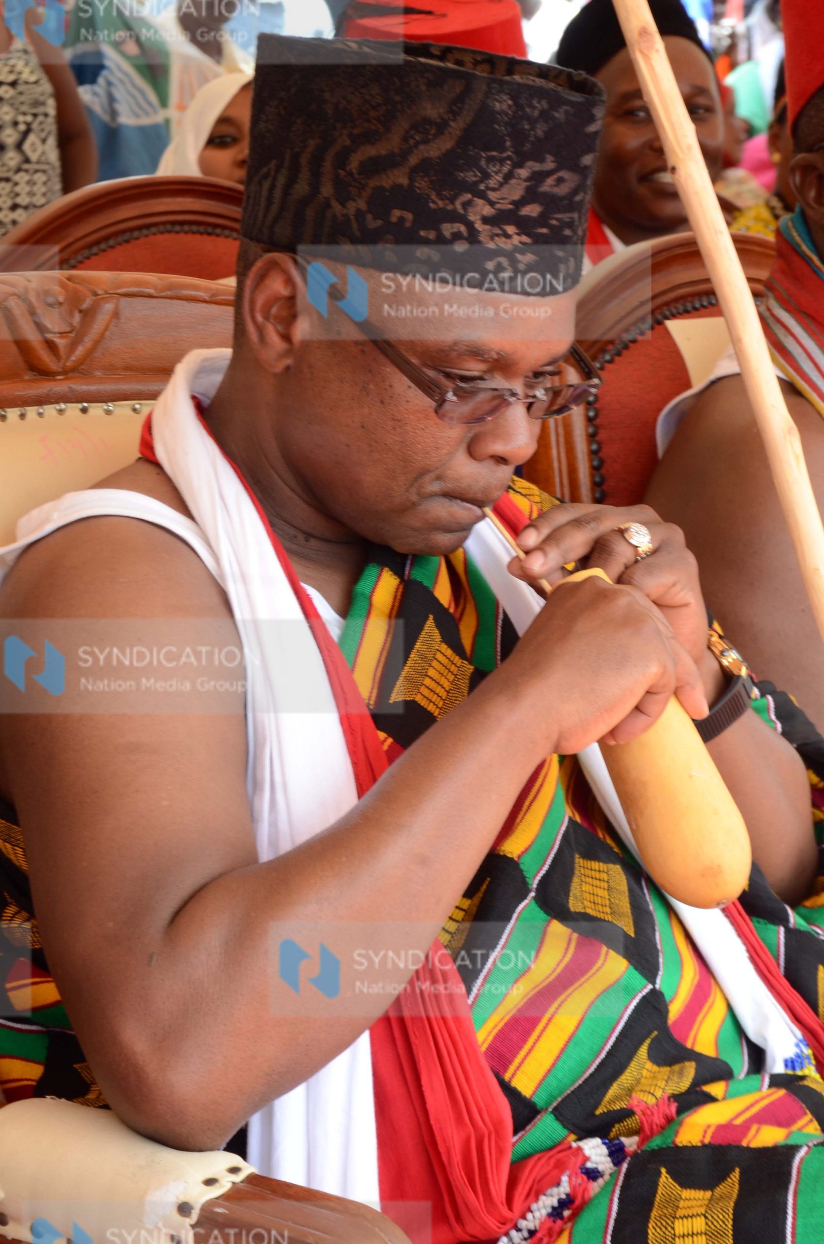 Kilifi governor Amason Kingi enjoys the Palm wine locally