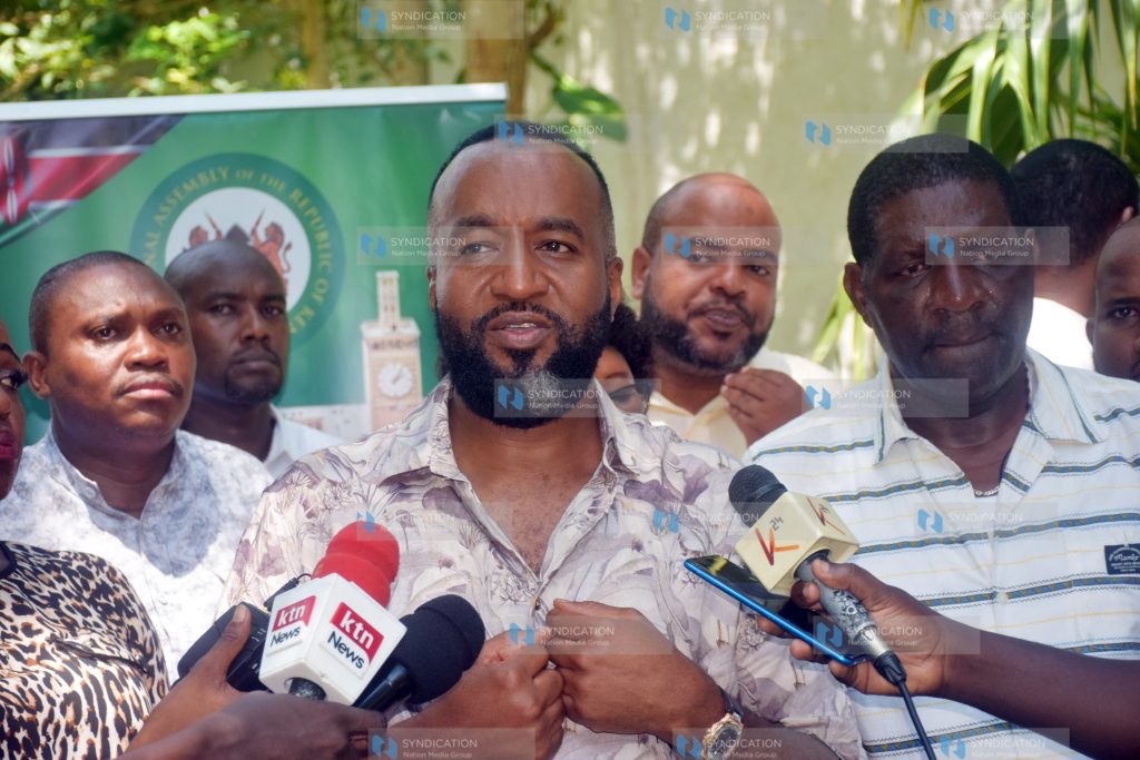 Cabinet Secretary Hassan Joho address the press
