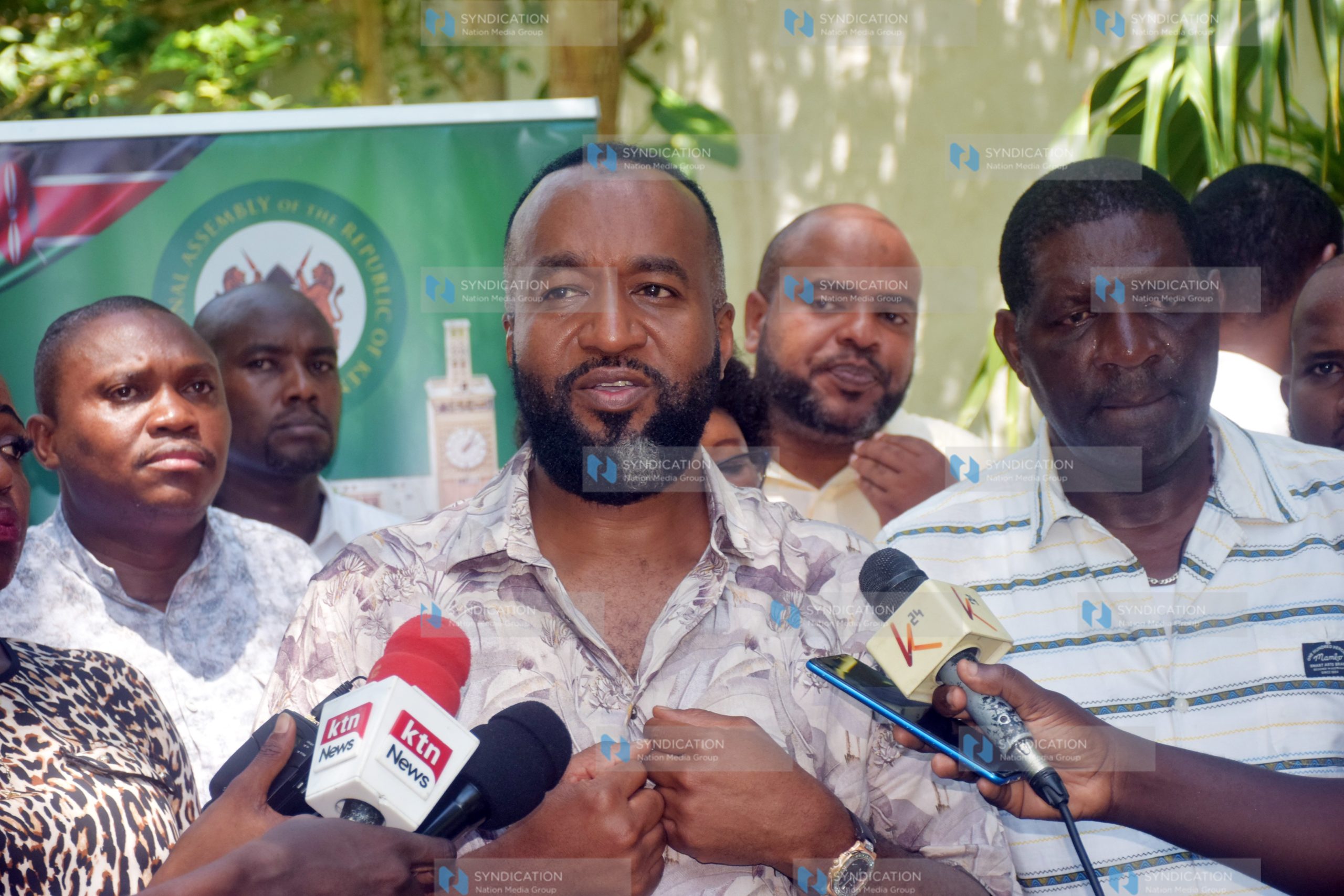 Cabinet Secretary Hassan Joho address the press