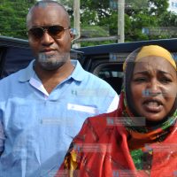 Mombasa County Women Rep Mishi Mboko (right) joined by Governor Hassan Joho (left)