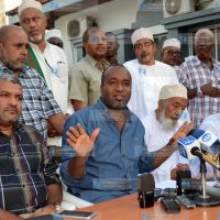 Mombasa Governor Hassan Joho flanked by Mvita MP Abdulswamad Nassir (left)