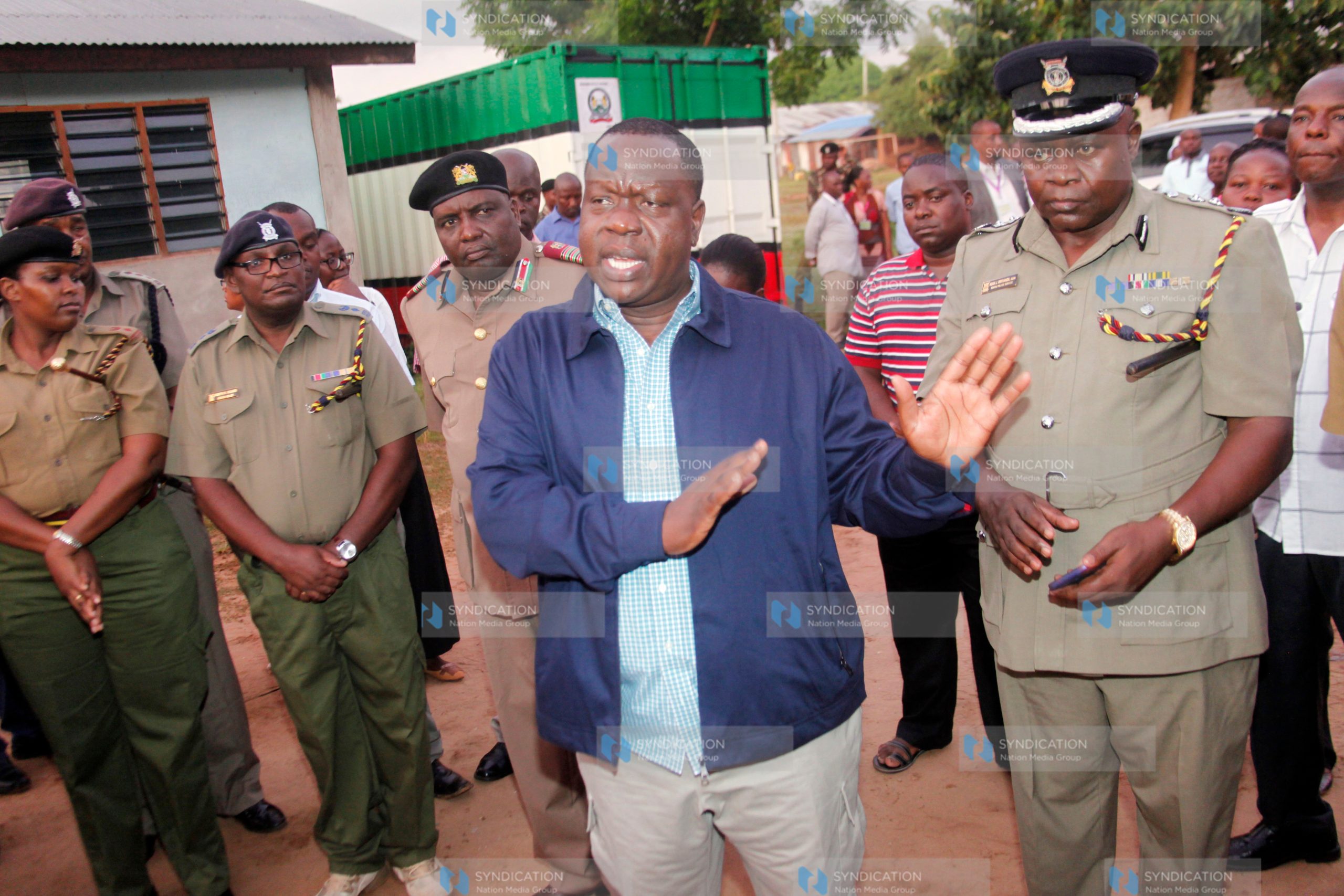 Interior Cabinet secretary Fred Matiang’i addressing invigilators