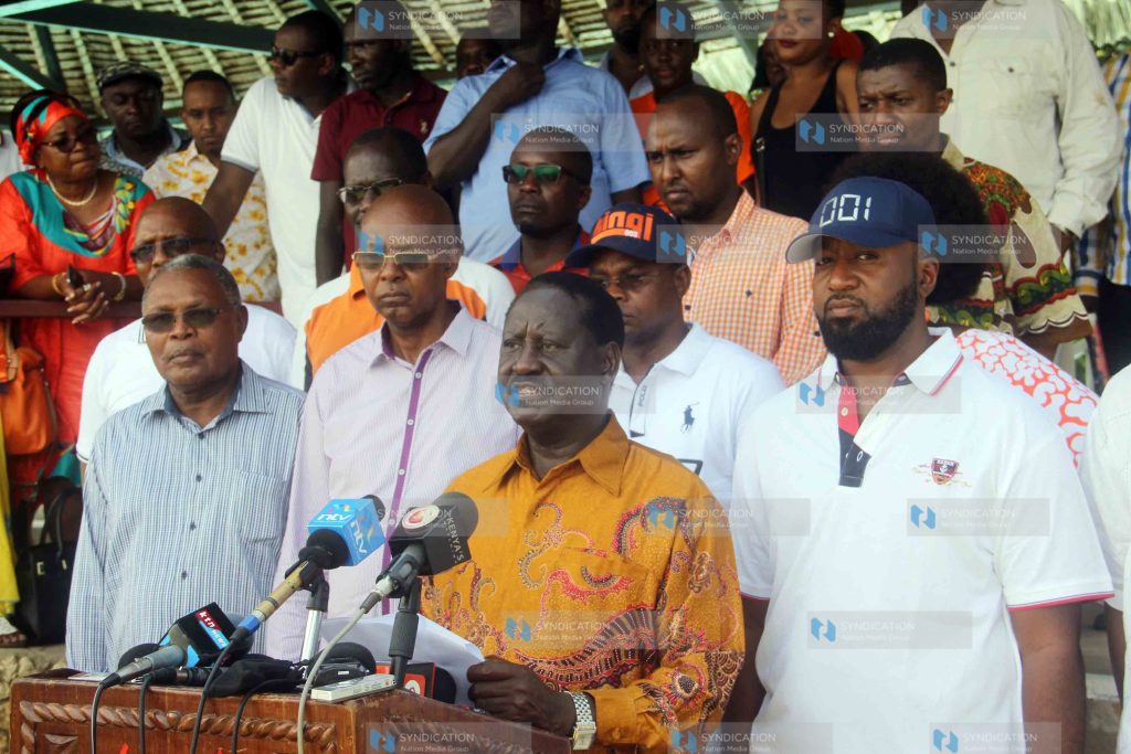A press conference at Tamarind Restaurant in Mombasa