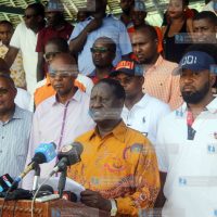 A press conference at Tamarind Restaurant in Mombasa
