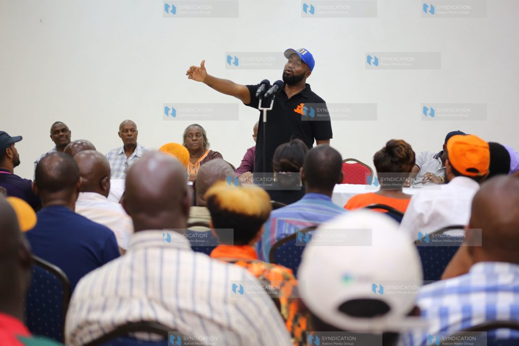 Mombasa Governor Hassan Joho addressing ODM aspirants