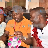 ODM Secretary General Edwin Sifuna (right) with Mathare MP Antony Oluoch