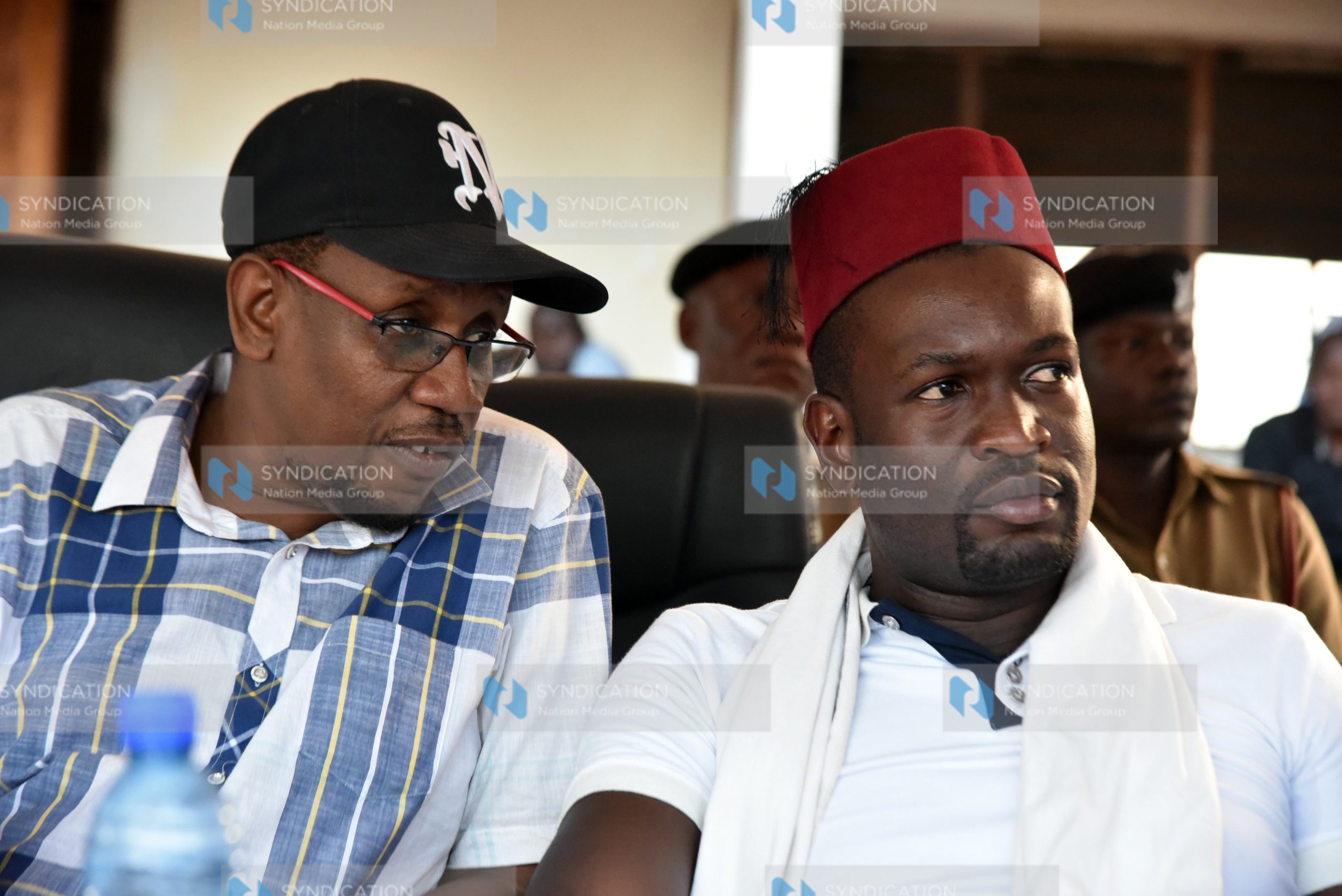 ODM Secretary General Edwin Sifuna (right) with former Malindi MP Willy Mtengo