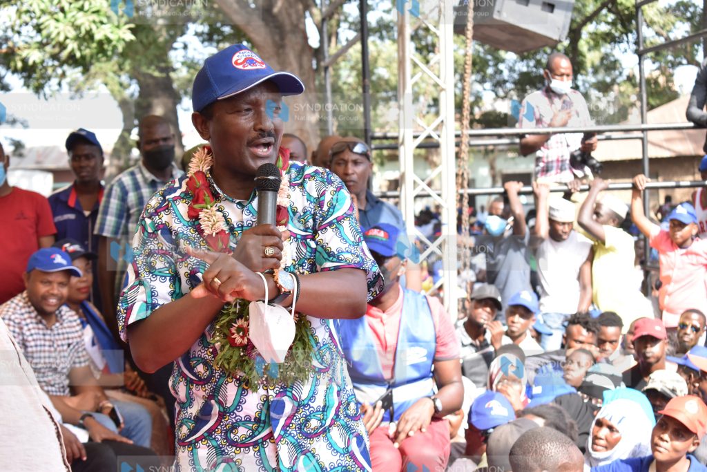 Wiper Party Leader Kalonzo Musyoka addresses Mombasa residents