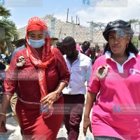 Asha Hussein and her Nairobi County counterpart Esther Passaris (right)