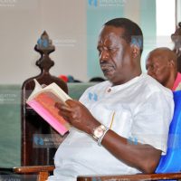 ODM leader Raila Odinga attends a Sunday service