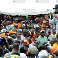 Hassan Joho addressing during a Public Rally at Msabaha area in Malindi