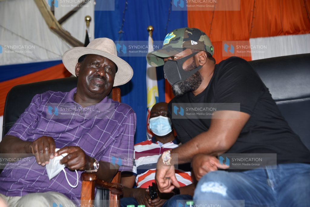 ODM leader Raila Odinga with Mombasa Governor Hassan Joho