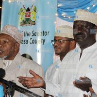 CORD Principal Raila Amollo Odinga joins Muslim faithful
