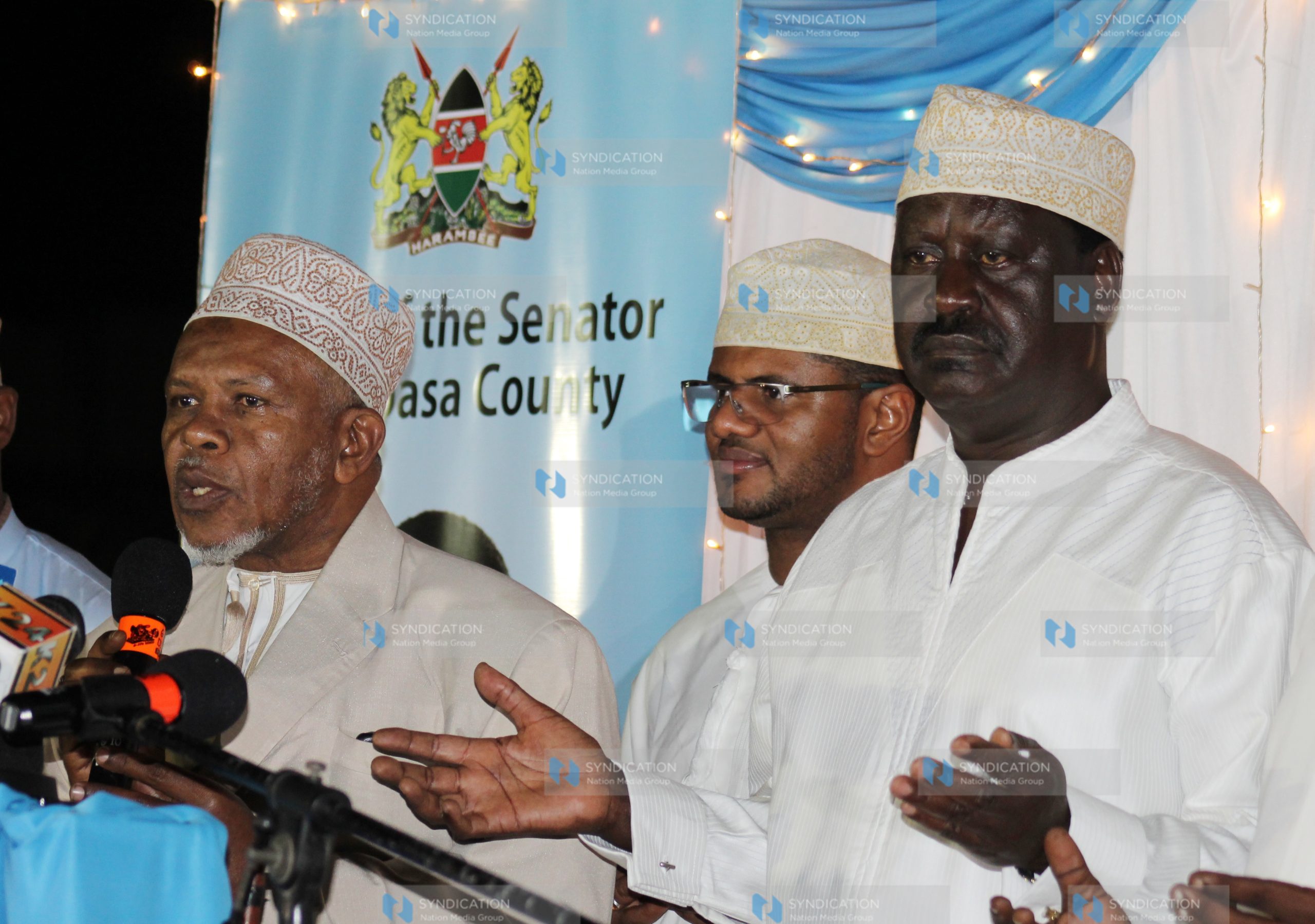 CORD Principal Raila Amollo Odinga joins Muslim faithful