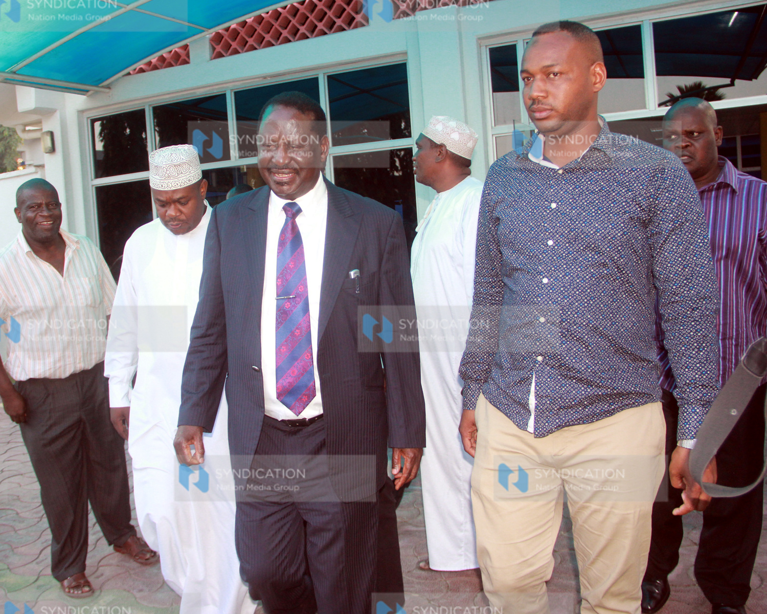 Raila Odinga arrives at Moi International Airport in Mombasa