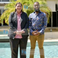 Mombasa Governor Hassan Joho with Kelly Larson