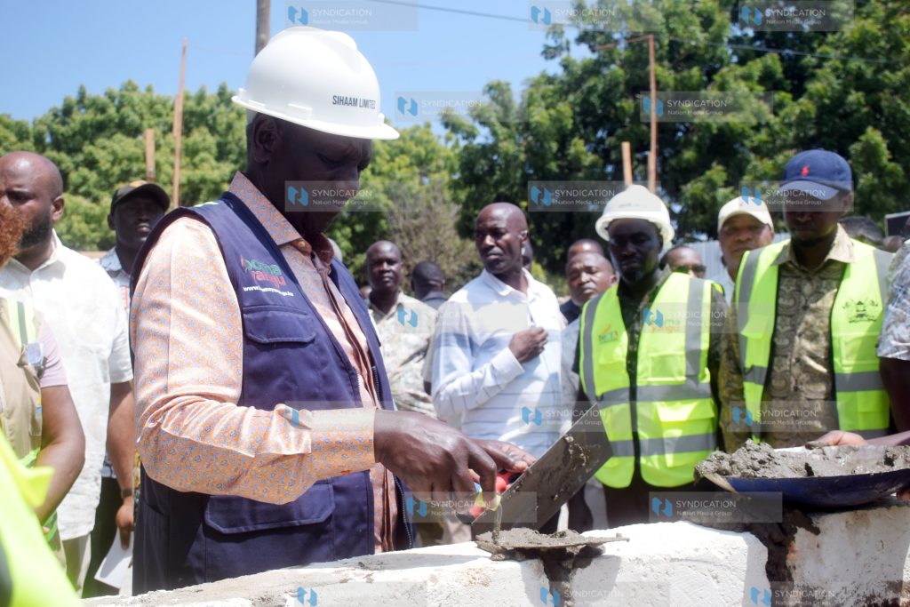President William Ruto lays a foundation stone