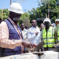 President William Ruto lays a foundation stone