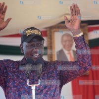 Deputy President William Ruto addressing at Kongowea Secondary School