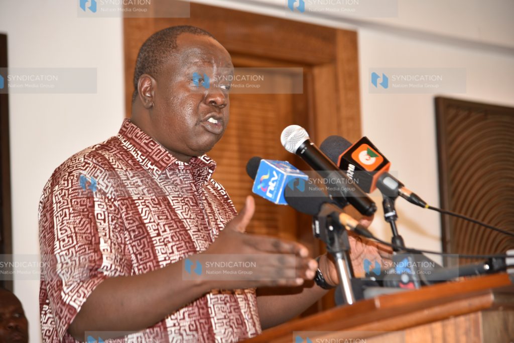 Dr. Fred Matiang'i addressing during the National Security and Development Forum