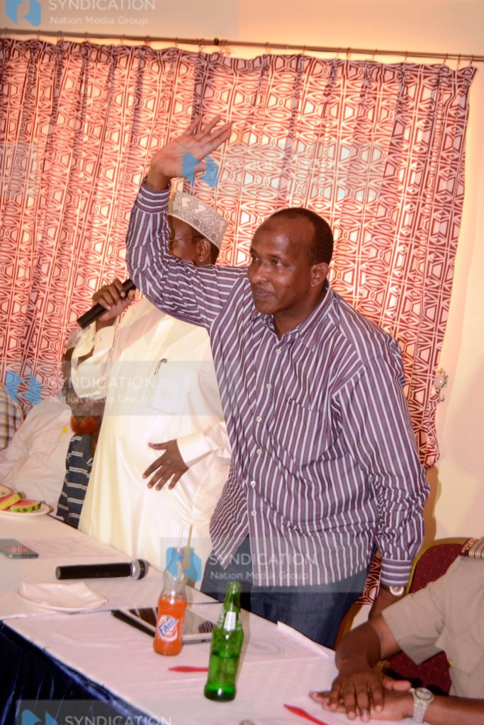 Aden Duale during a Somali community meeting