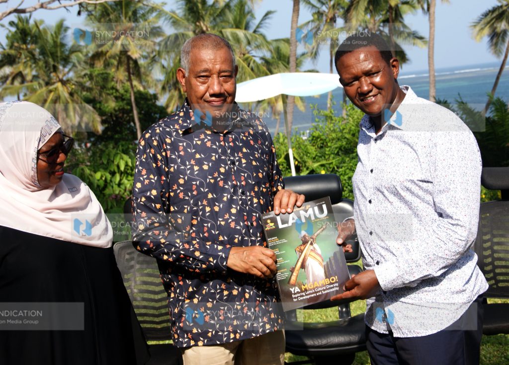 Tourism CS Dr. Alfred Mutua with Coast Governors Fatuma Achani