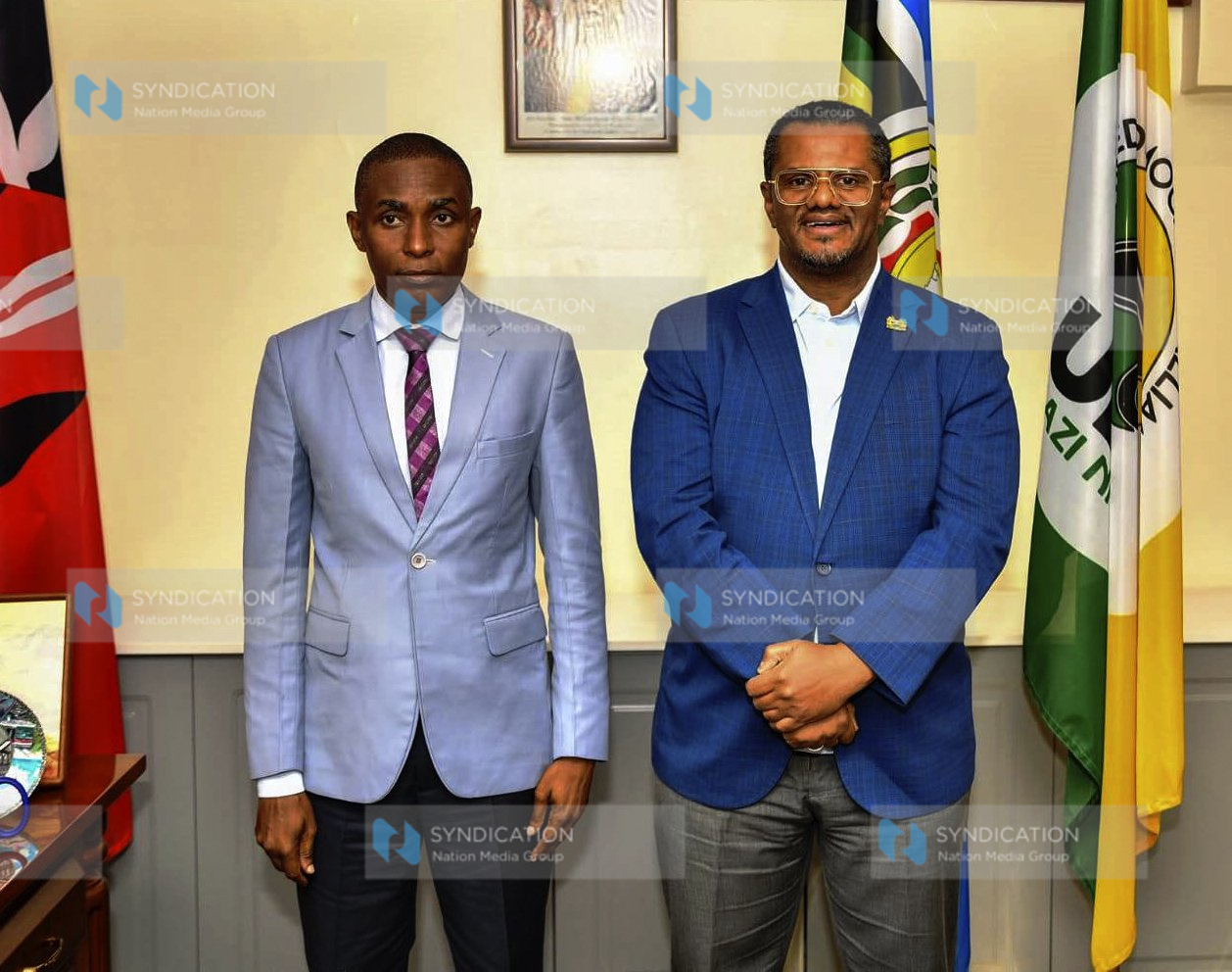 UDA Secretary General Hassan Omar with Stanley Karisa Kenga