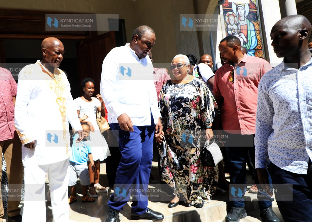 Retired President Uhuru Kenyatta and Former First Lady Margaret
