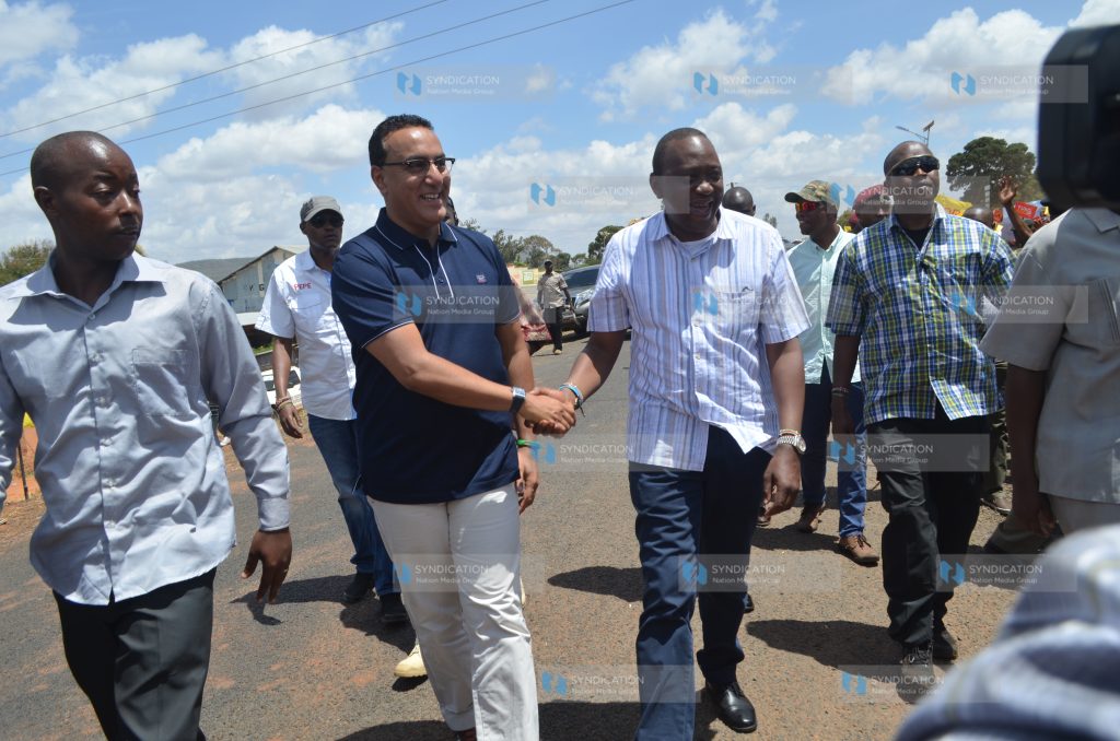 President Uhuru Kenyatta with Mining CS Najib Balala