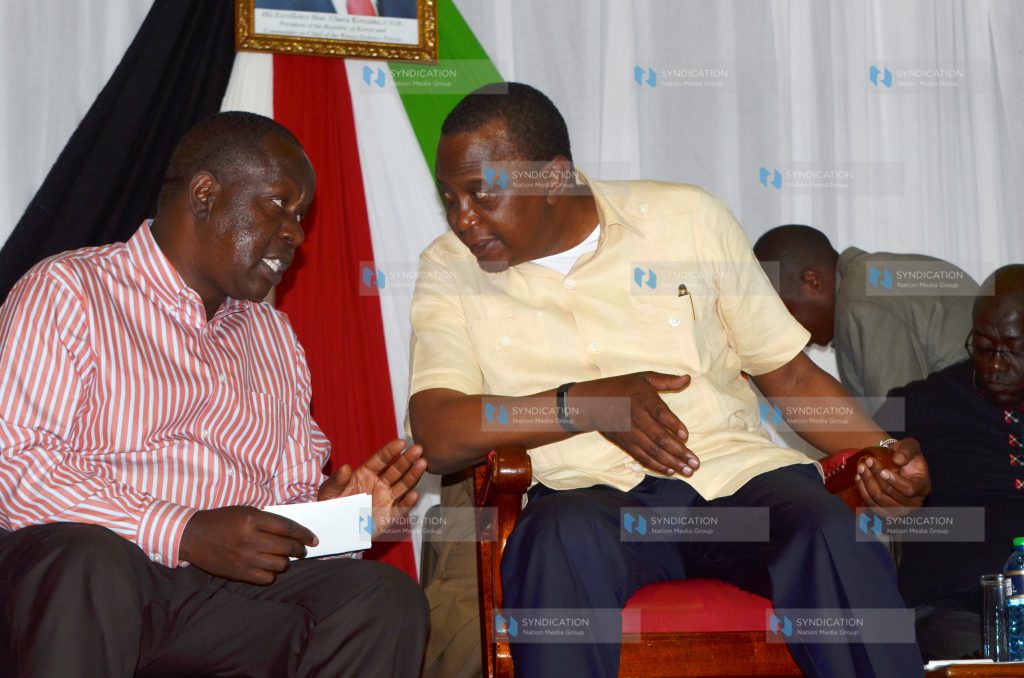 President Uhuru Kenyatta with Education CS Dr. Fred Matiang'i