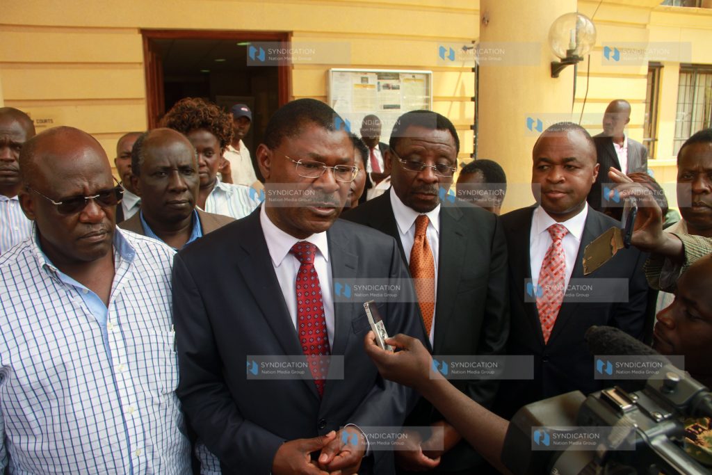 Machakos Senator Johnstone Muthama and Bungoma Senator Moses Wetangula