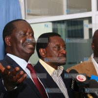 CORD leader Raila Odinga with Siaya Senator James Orengo