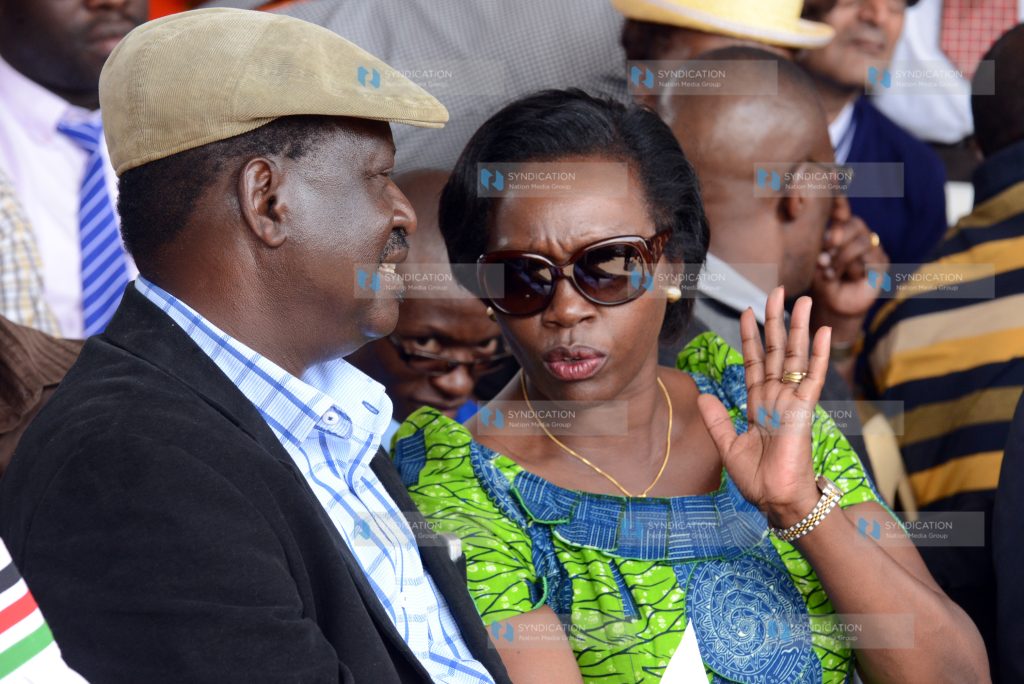 Cord leader Raila Odinga and Narc Kenya Leader Martha Karua