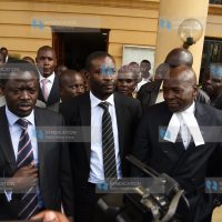 Lawyers Peter Kaluma, Edwin Sifuna and Cliff Ombeta