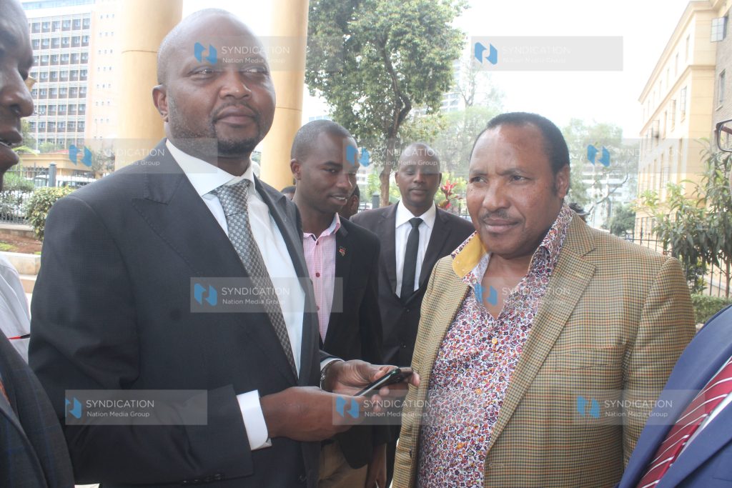 Kabete MP Ferdinand Waititu with his Gatundu South MP Moses Kuria