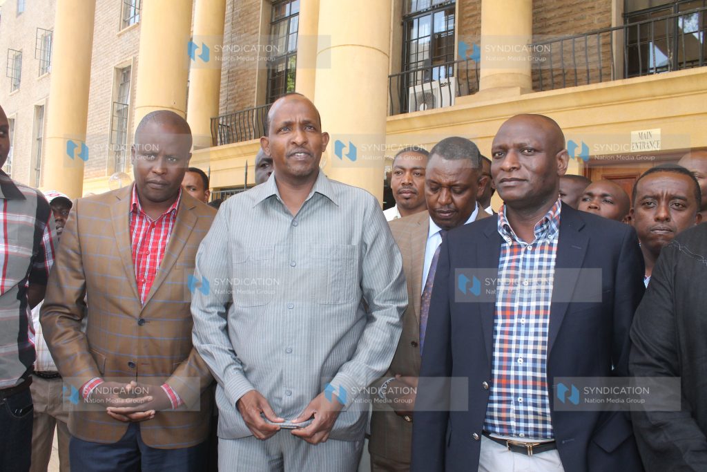 Majority leader Aden Duale, Kieni Mp Kanini Kega and Kericho Senator Charles Keter