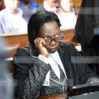 Martha Karua follows proceedings at the Court of Appeal