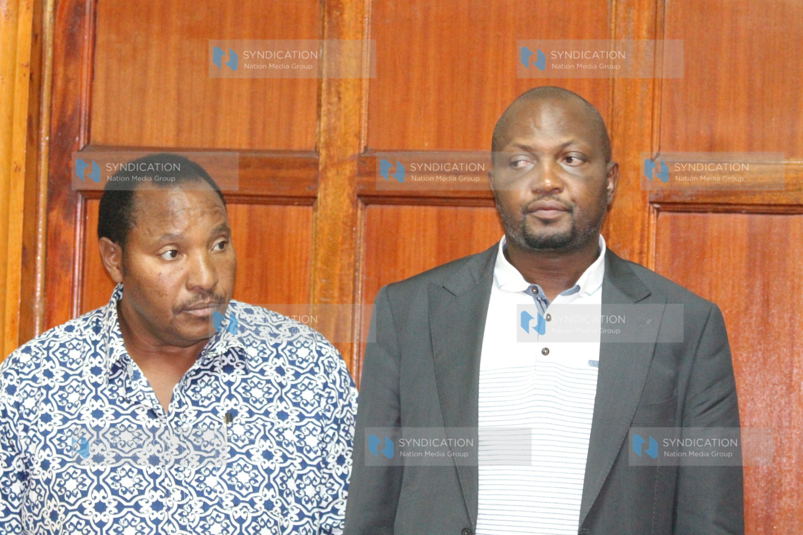 Kabete MP Ferdinand Waititu (right) and his Gatundu South counterpart Moses Kuria