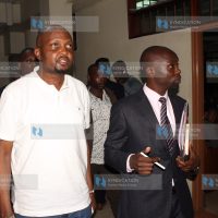 Gatundu South MP Moses Kuria leaving a Milimani Law court
