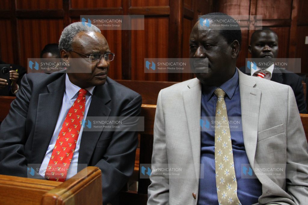 Former Minister Chris Murungaru and Former Prime Minister Raila Odinga
