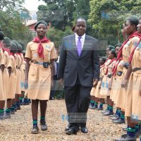 Education cabinet secretary Dr. Fred Matiang’i inspects a guard of honor