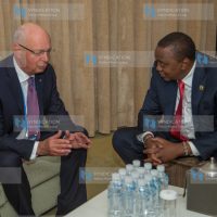 President Uhuru Kenyatta with Prof Klaus Schwab