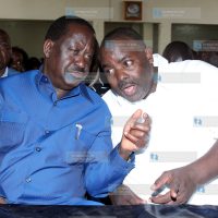 ODM leader Raila Odinga with Makadara MP George Aladwa