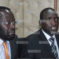 Prof. Anyang’ Nyong’o (left) meets with Kenya Medical Practitioners and Dentists Union (KMPDU) Chairman