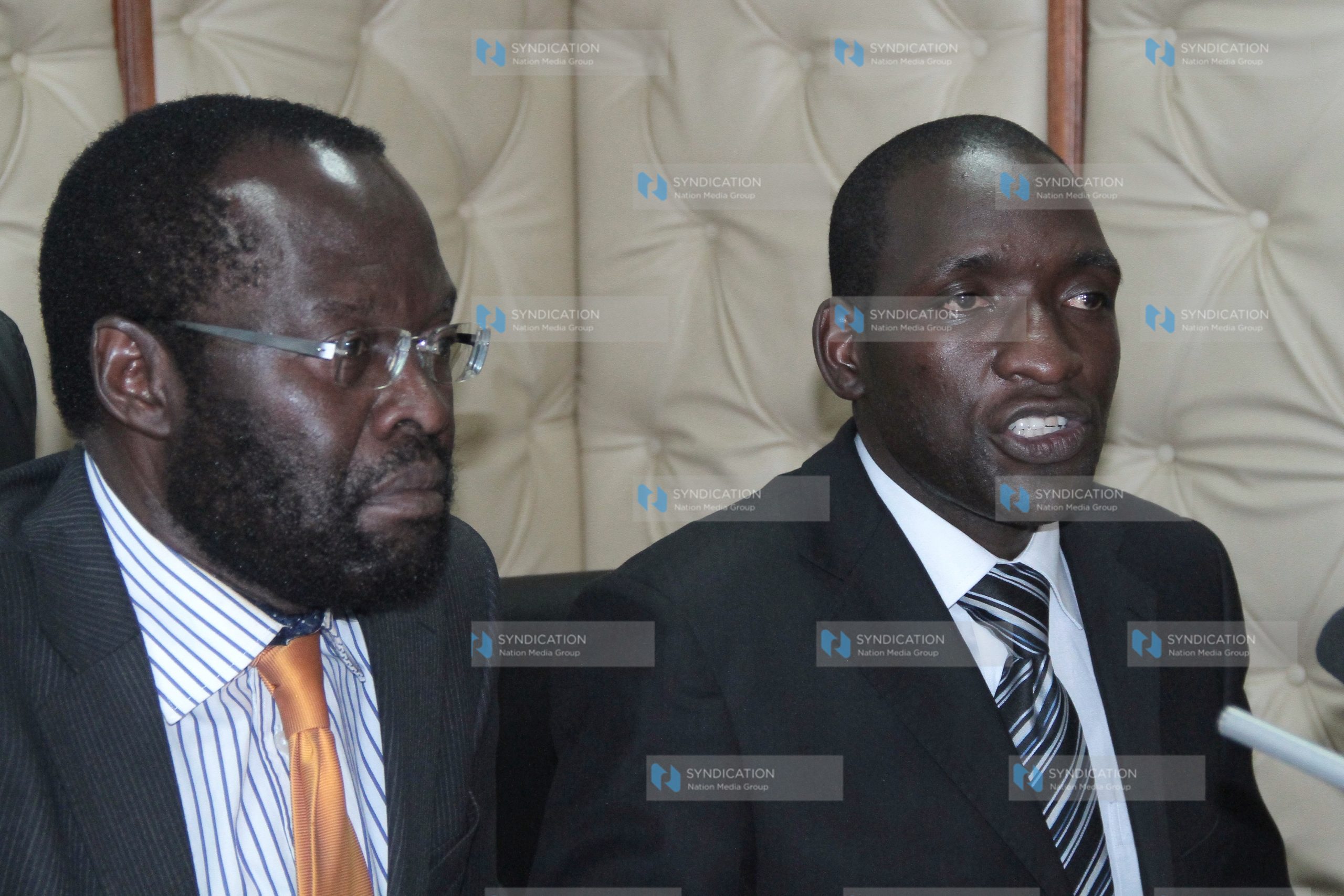 Prof. Anyang’ Nyong’o (left) meets with Kenya Medical Practitioners and Dentists Union (KMPDU) Chairman