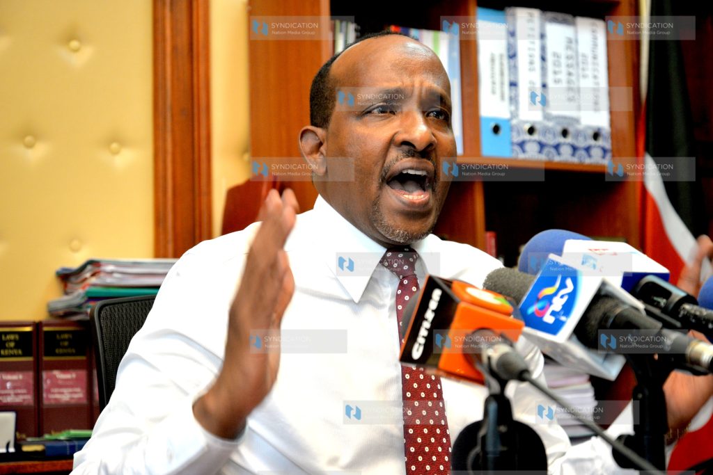 National Assembly Majority leader Aden Duale during a media briefing