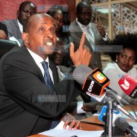 Parliament Majority leader Aden Duale (left)