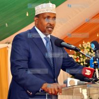Aden Duale addresses guests during the 23rd Annual prize Giving Day