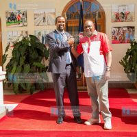 Jubilee Party candidate for Wajir West by-election Ahmed Kolosh (right)
